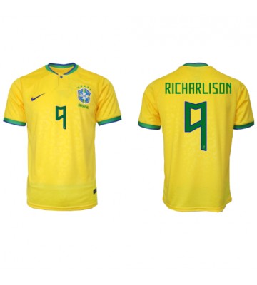 Brasilien Richarlison #9 Replika Hjemmebanetrøje VM 2022 Kortærmet